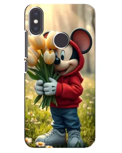 Чохол для Xiaomi Mi A2 з картинкою «Міккі з тюльпанами»