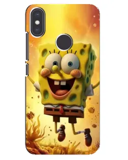 Чехол для Xiaomi Mi A2 с картинкой «Губка Боб прыгает»