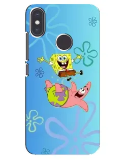 Чехол для Xiaomi Mi A2 с картинкой «Спанч Боб и Патрик»