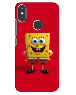 Чехол для Xiaomi Mi A2 с картинкой «Спанч Боб на красном»