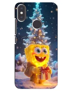 Чехол для Xiaomi Mi A2 с картинкой «Рождественский Спанч Боб»