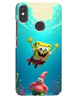 Чохол для Xiaomi Mi A2 з картинкою «Спанч Боб під водою»