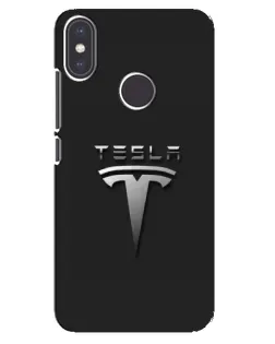 Чехол для Xiaomi Mi A2 с картинкой «Стальной логотип Tesla»