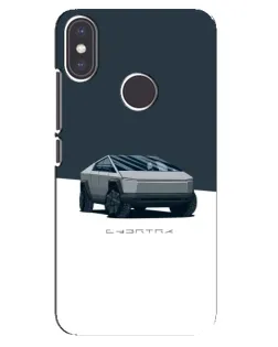 Чехол для Xiaomi Mi A2 с картинкой «Серебристый Cybertruck Tesla»