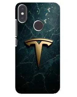 Чехол для Xiaomi Mi A2 с картинкой «Мраморная Tesla Gold»
