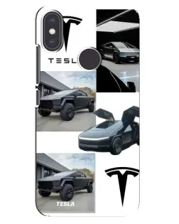 Чехол для Xiaomi Mi A2 с картинкой «Коллаж Cybertruck Tesla»