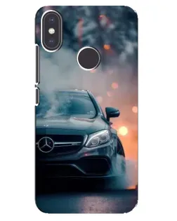 Чехол для Xiaomi Mi A2 с картинкой «Mercedes — ночной город»