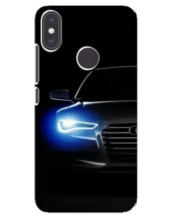 Чехол для Xiaomi Mi A2 с картинкой «Неоновый взгляд Audi»