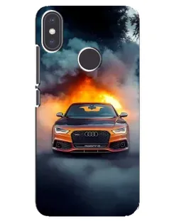 Чехол для Xiaomi Mi A2 с картинкой «Audi в огненном дыму»