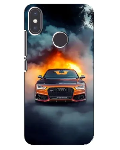 Чехол для Xiaomi Mi A2 с картинкой «Audi в огненном дыму»