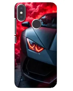 Чехол для Xiaomi Mi A2 с картинкой «Lamborghini красное сияние»