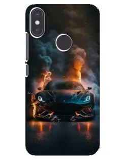 Чехол для Xiaomi Mi A2 с картинкой «Lamborghini дымная эстетика»