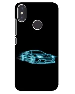 Чехол для Xiaomi Mi A2 с картинкой «Неоновый контур Lamborghini»
