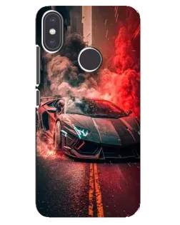 Чехол для Xiaomi Mi A2 с картинкой «Lamborghini красный дым»