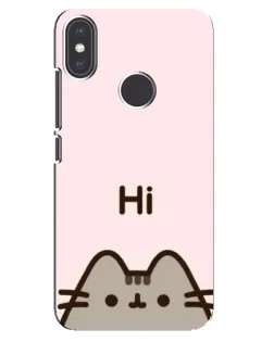 Чехол для Xiaomi Mi A2 с картинкой «Пушин говорит Hi»