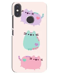 Чехол для Xiaomi Mi A2 с картинкой «Pusheen трио»