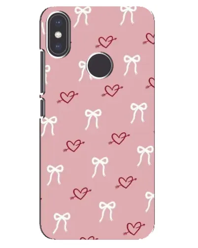 Чехол для Xiaomi Mi A2 с картинкой «Сердца и банты»