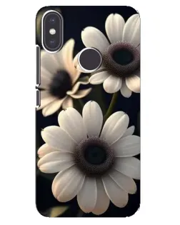 Чехол для Xiaomi Mi A2 с картинкой «Белые маргаритки макро»