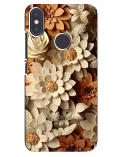 Чехол для Xiaomi Mi A2 с картинкой «Бежевый флористический декор»