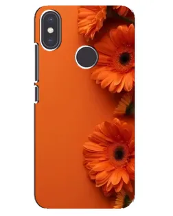 Чехол для Xiaomi Mi A2 с картинкой «Оранжевые герберы»