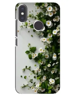 Чехол для Xiaomi Mi A2 с картинкой «Ветка мелких белых цветов»