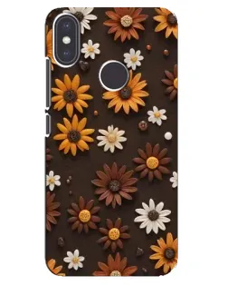 Чехол для Xiaomi Mi A2 с картинкой «Узор из маленьких подсолнухов»