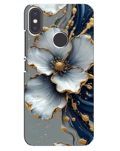 Чехол для Xiaomi Mi A2 с картинкой «Белый цветок и золотой флюид»