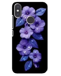 Чехол для Xiaomi Mi A2 с картинкой «Фиолетовые цветы с росою»
