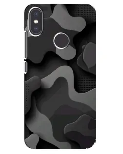 Чехол для Xiaomi Mi A2 с картинкой «Темный абстрактный камуфляж»