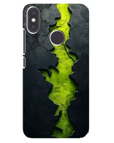 Чехол для Xiaomi Mi A2 с картинкой «Салатовый разлом скалы»