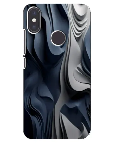 Чехол для Xiaomi Mi A2 с картинкой «Объемные синие складки»