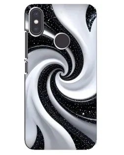 Чехол для Xiaomi Mi A2 с картинкой «Черно-белая спираль»