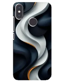Чехол для Xiaomi Mi A2 с картинкой «Объемные черно-белые ленты»