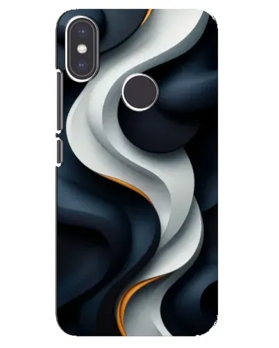 Чехол для Xiaomi Mi A2 с картинкой «Объемные черно-белые ленты»