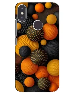 Чехол для Xiaomi Mi A2 с картинкой «Объемные оранжевые сферы»