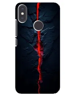 Чехол для Xiaomi Mi A2 с картинкой «Kрасная лавовая трещина»