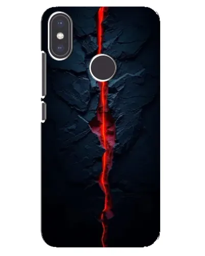 Чехол для Xiaomi Mi A2 с картинкой «Kрасная лавовая трещина»