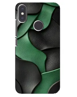 Чехол для Xiaomi Mi A2 с картинкой «Зеленые кожаные волны»