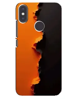 Чехол для Xiaomi Mi A2 с картинкой «Оранжевый разлом»