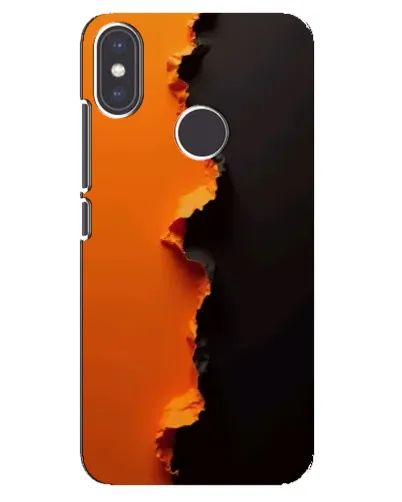Чехол для Xiaomi Mi A2 с картинкой «Оранжевый разлом»