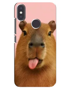 Чохол для Xiaomi Mi A2 з картинкою «Капібара з язиком»