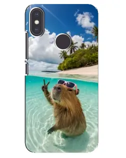 Чохол для Xiaomi Mi A2 з картинкою «Капібара на морі»
