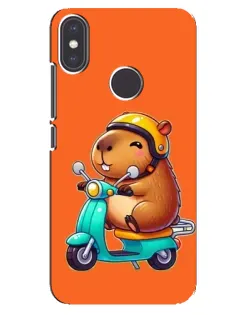 Чохол для Xiaomi Mi A2 з картинкою «Капібара на скутері»