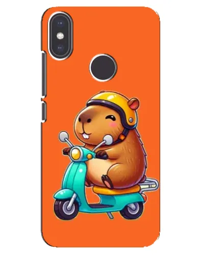 Чохол для Xiaomi Mi A2 з картинкою «Капібара на скутері»