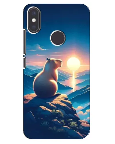 Чохол для Xiaomi Mi A2 з картинкою «Захід сонця з капібарою»