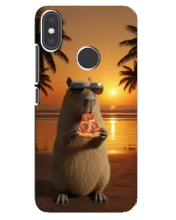 Чохол для Xiaomi Mi A2 з картинкою «Капібара з піцою»