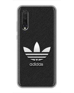 Чехол для Xiaomi Mi A3 с картинкой «Adidas Карбоновая текстура»