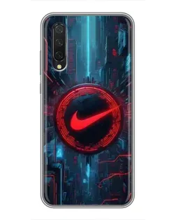Чехол для Xiaomi Mi A3 с картинкой «Техногенный стиль Nike»