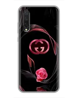 Чехол для Xiaomi Mi A3 с картинкой «Gucci — неоновая роза»
