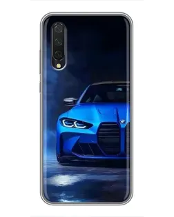 Чехол для Xiaomi Mi A3 с картинкой «Голубая BMW M4»